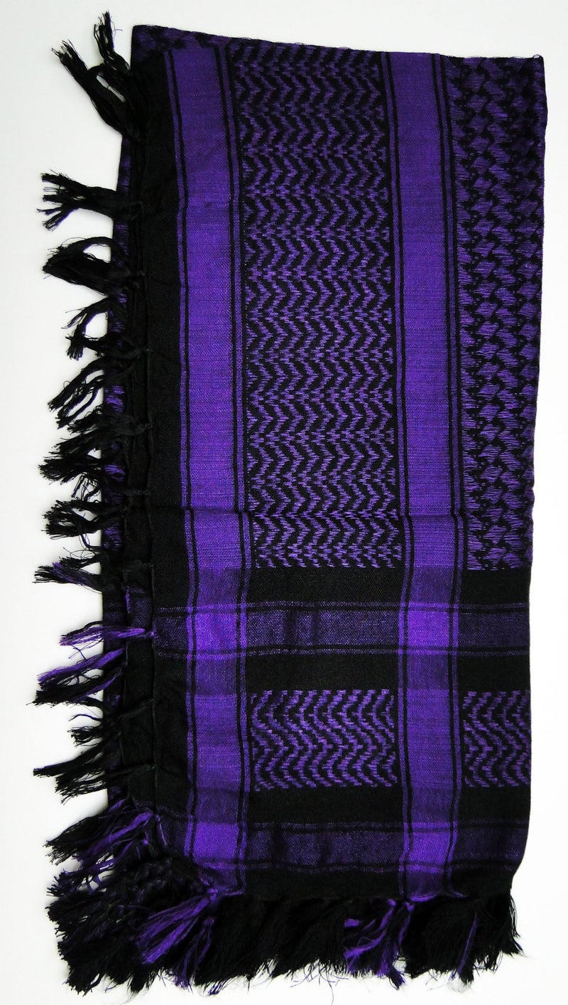 Tapp Collections Premium Shemagh Head Neck Scarf - Purple/Black - Image 2